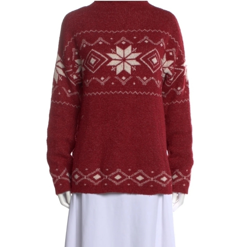 Christian Siriano Printed Lightweight Warm Mock Neck Sweater Size S